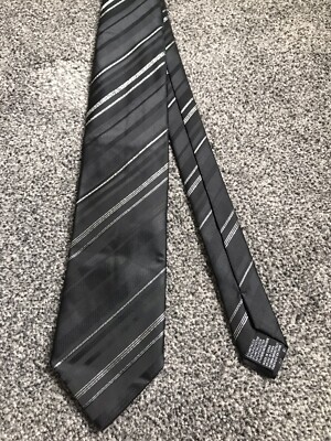 Krawattenhalter schwarz glänzend gestreift Mix Smart Polyester klassische Krawatte 3,25'' breit 57'' lang