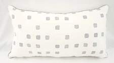 EUC Persea Eastern Accents Niche Pillow | Throw, White, Checkered