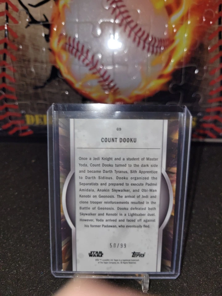 2022 Topps Star Wars Masterwork Count Dooku /99 GREEN Parallel #69 - Image 2 of 2