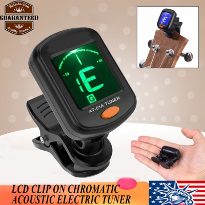 LCD Clip On Chromatic Acoustic Electric Guitar Bass Ukulele/Banjo Violin Tuner