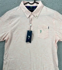 William Murray Shirt Mens Medium Pink Golf Polo Pocket Short Sleeve Rugby NEW A5
