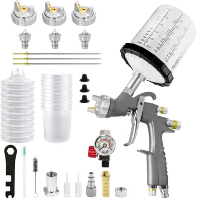 #ad #ad D1 LVLP Air Spray Gun 1.3 1.7 2.0mm Nozzle w Mix Cups A610 Car Paint Sprayer Gun $79.99