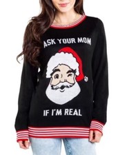 Tipsy Elves christmas Ugly Christmas Sweater Unisex M Acrylic Santa Black