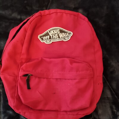 Vans Off The Wall Unisex School Backpack Laptop Bag Red