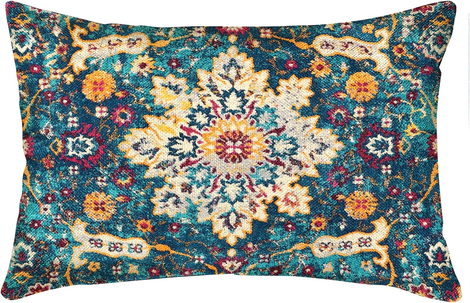 Blue Bohemian Ethnic Pillow Covers 12x20 Inch Outdoor Decor-image