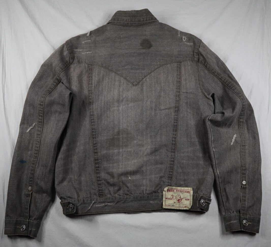 ジャケット・アウター True Religion Denim Jacket True Religion Denim Mens Size XL Jesse SN Red Stitch Medium
