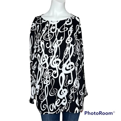 Love Moschino Music Notes Sweater Sz 2/38 NWT