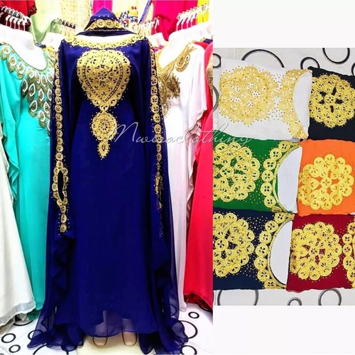 SALE New Moroccan Dubai Kaftans Farasha Abaya Dress Very Fancy Long Gown MS 23 - Picture 2 of 4