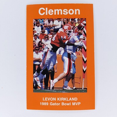 1989 Clemson Tigers Levon Kirkland RARE Gator Bowl MVP 1990 Football Schedule 