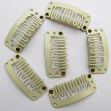 Fusion Hair Extension Snap Clips for Weave Weft Clips * blonde * 12 in a pack