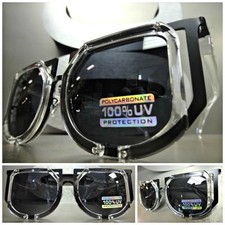 CLASSIC VINTAGE RETRO Style Party Raver DJ SUN GLASSES Transparent  Black Frame