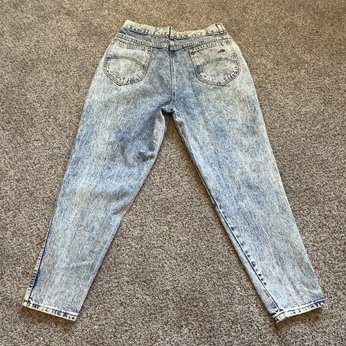 VTG Chic Mom Jeans Womens Size 16 Blue Acid Washed Denim Tapered High Waist USA - Picture 10 of 13