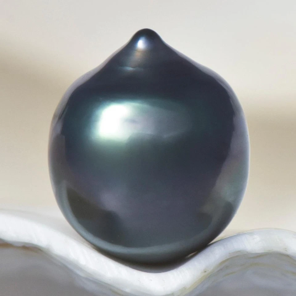 12.20cts Tahitian South Sea Pearl 13.87mm Charcoal Black Baroque 2.44g undrilled - Image 4 of 4