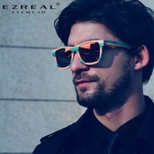 Wood Bamboo Sunglasses-Polarized Wooden Sun Glasses UV Protection Lens Designer