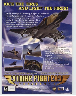 Strike Fighters: Project 1 PC Video Game Jet Fighter Art 2002 Vintage Print Ad
