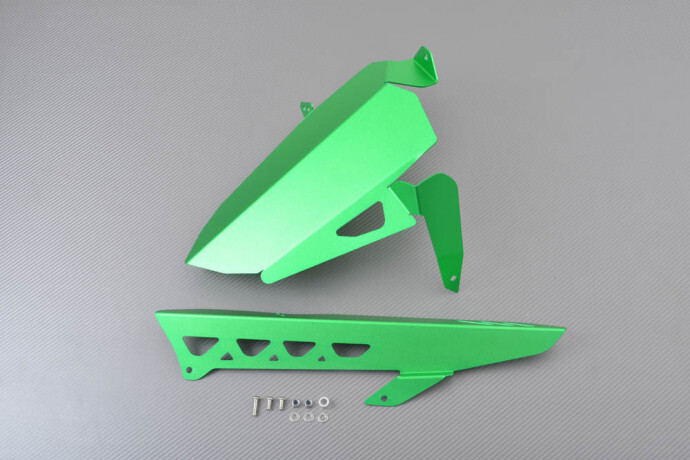 Garde-boue arrière vert avec protège-chaîne pour moto Kawasaki Z900RS Cafe 2018-2023