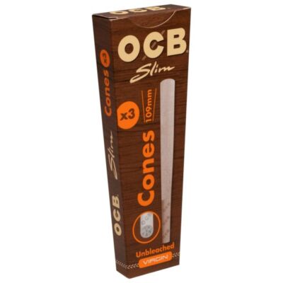 OCB Cones Slim Unbleached Virgin Paper 109mm 20 x 3 Stück