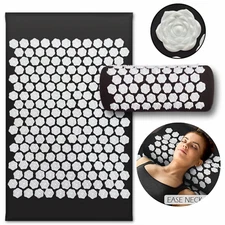 Acupressure Mat & Pillow Massage Set For Neck Back Acupuncture Point Nerve Pain