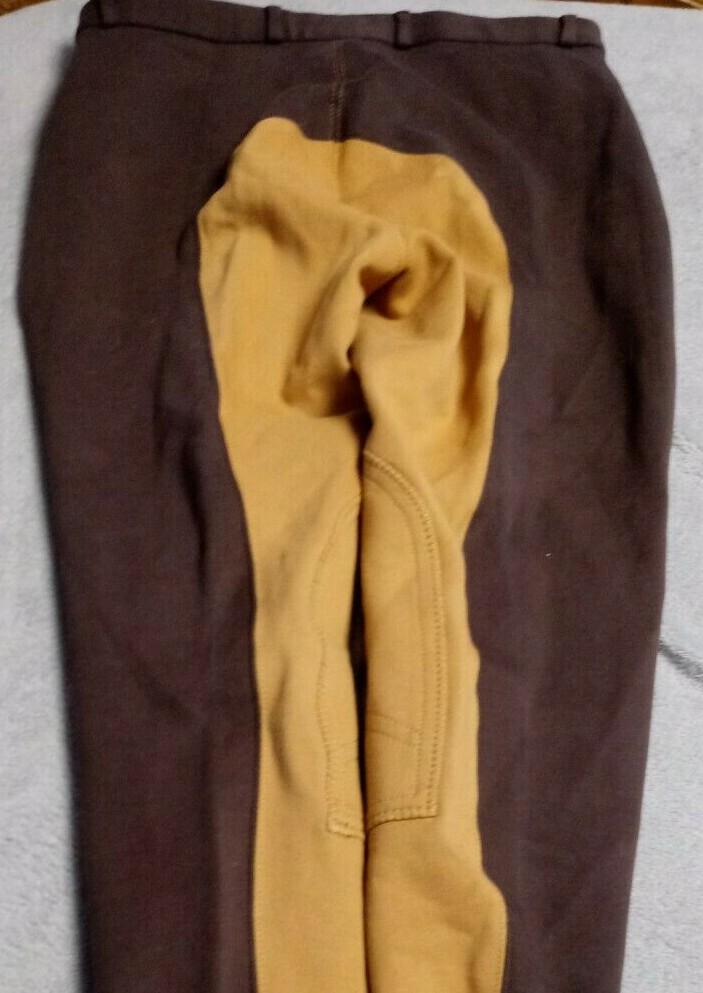 Thesee Damenreithose Damen Stiefelreithose 4042 Kniebesatz Stoff Cognac - braun