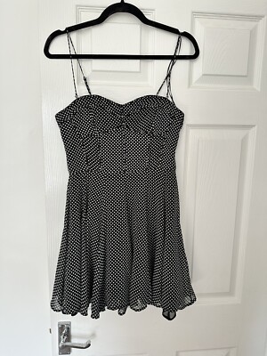 Zara Mini corset dress size M chiffon polka dot summer dress