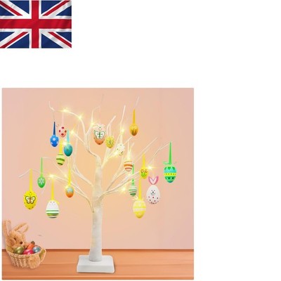 Festlicher 60cm LED Osterzweig Baum mit Timer & Eiersammlung - stilvolle Deko