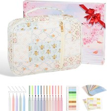 Bible Cover Case for Women,Large Quilted Case with Handle,Included Diverse Bible