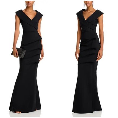 Chiara Boni La Petite Robe Off Shoulder Ruffle Maxi Dresses Formal Cocktail Gown