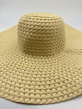 Wide Brim Floppy Straw Sun Hat One Size Natural Beige Spring summer Garden Beach