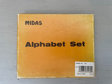 Vintage Midas 1/2" Fancy Alphabet Leather Stamp Set - Complete 26 Pcs W/ Handle