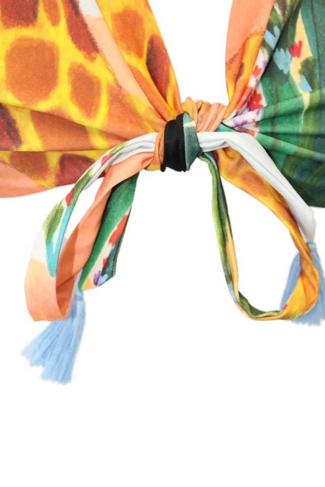 Carolina K женщин короткий рукав двойной жираф цветочный надежном Топ синий мульти XS - Изображение 4 из 4