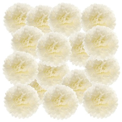 20 Stück Papierbommeln 6\'' für Party Deko Hochzeit, beige