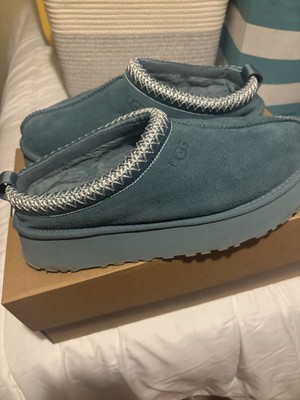 UGG Tasman II- platfor Women s Blue Suede Lined Slip-On Slippers US 10 Sheepskin