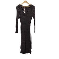 Quince Women Gray Basic Sleeved Dress XL