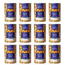 SUPREME CHICK PEAS COOKED READY TO USE IN BRINE WATER  TIN CANS 12 X 400g CASE 2.71 per kilo
