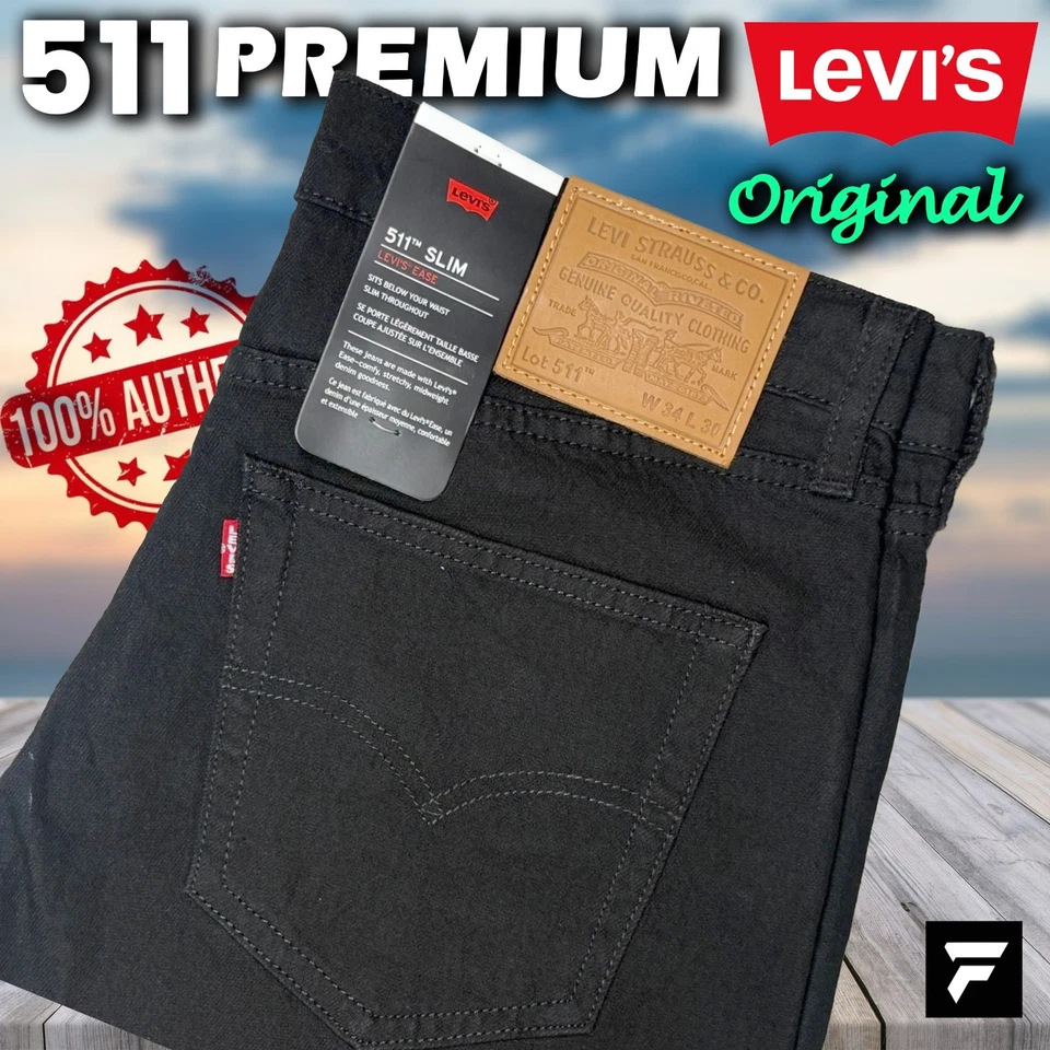 Levi's 511 Original Slim Fit Mens Jeans Dark Blue Black All Size - Image 4 of 4