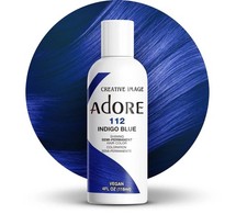  3 Pack Adore Semi Permanent Hair Dye Color 4oz  112 Indigo Blue 