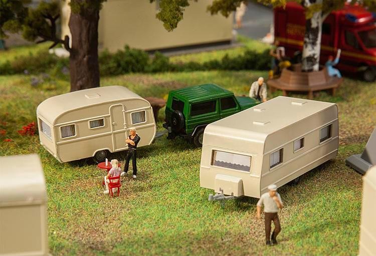 Faller 140483 caravanes miniatures pour décor de camping et vacances HO