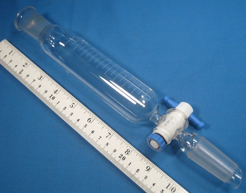PYREX 100 ML SEPARATORY FUNNEL CYLINDRICAL 24/40 TEFLON FREE SHIPPING 6-C