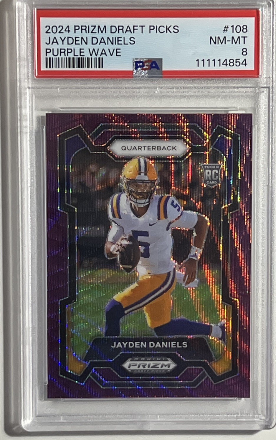 2024 Panini Prizm Draft Picks - Jayden Daniels #108 Purple Wave Prizm (RC)
