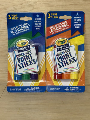 Lot 2- 3~Crayola Quick-Dry Paint Sticks Each = 6 Paint Sticks