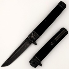 Pocket Knife Spring Assist Tanto Fold Blade 3.75in Stone Gray Tactical Samurai