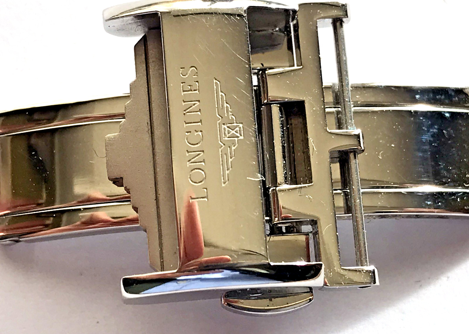 LONGINES stainless steel buckle on ZRC strap 20mm watch band chrono strap