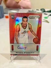 2013-14 PANINI PRIZM AUTO AUTOGRAPH PRIZMS RED #41 RUDY GOBERT 91/99 RC ROOKIE