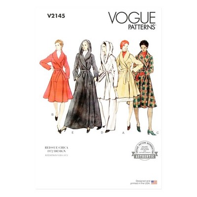 Vogue Schnittmuster V2145 - Vintage ca. 1972 - Mantel mit Schalkragen