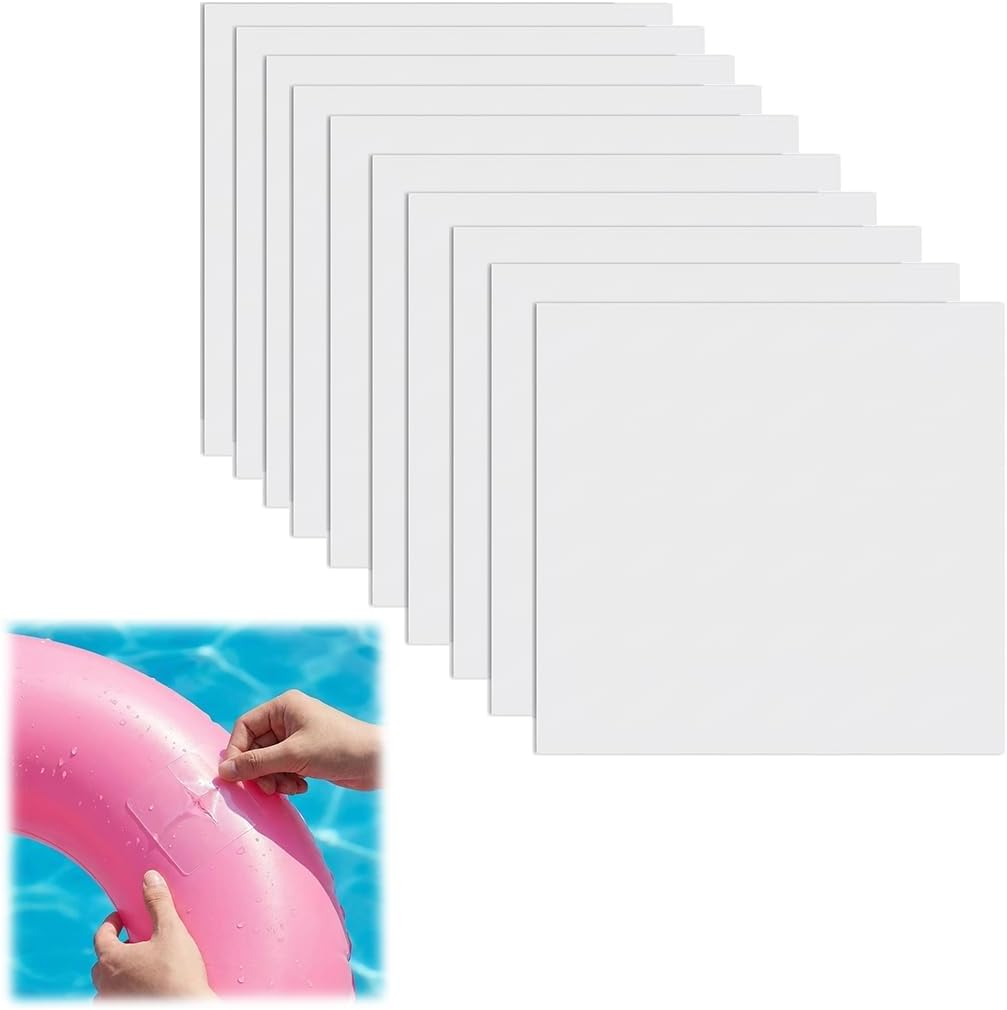 10 Pcs Inflatable Patch Repair Kit, Self Adhesive Waterproof TPU Pool Repair Pat