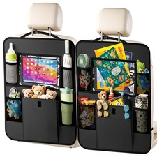 Car Backseat Organizer with Tablet Holder, 6 Storage Pockets Seat Back Protec...