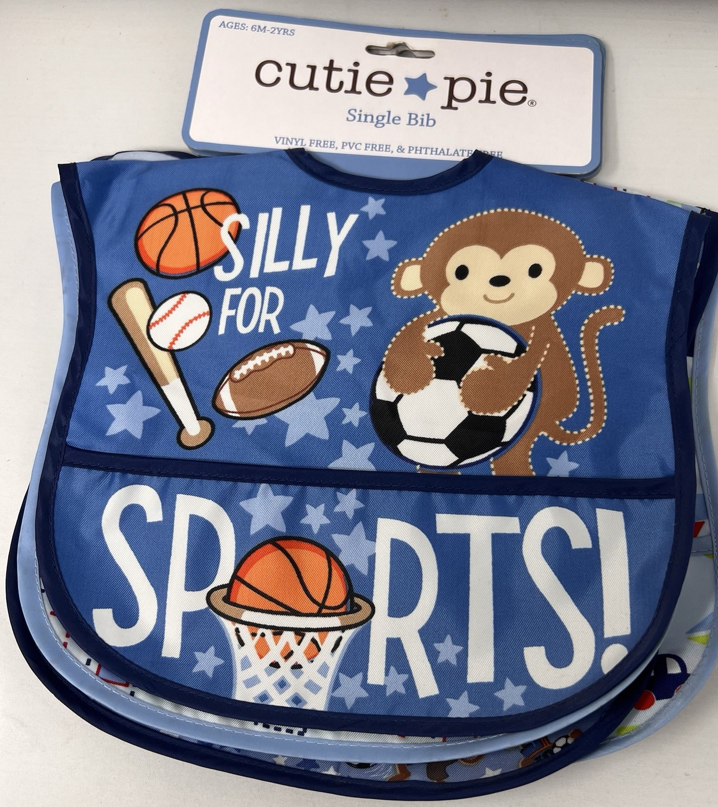 Cutie Pie Baby Bib with Crumb Catcher Pocket Boys Cute 4 Different Designs! 🥰