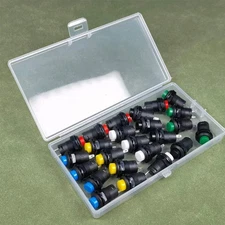 24Pcs 12mm Momentary Push Button Switch SPST On/Off AC 250V 1.5A Mini Round