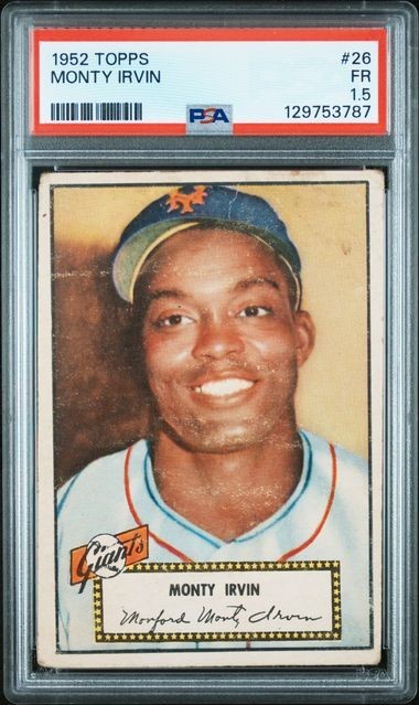 1952 Topps Red Back #26 Monty Irvin PSA 1.5 Fair HOF