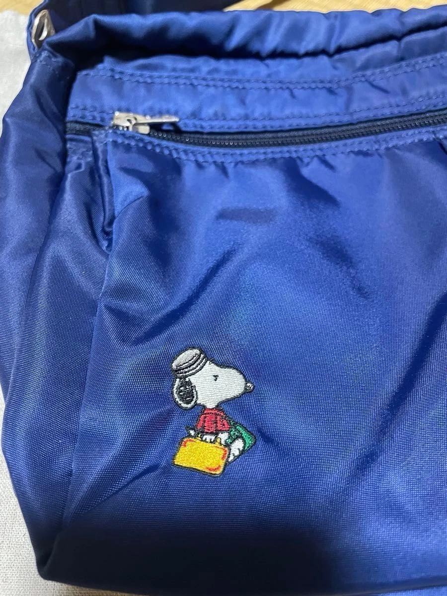Yoshida Porter Snoopy Schultertasche Marine Hergestellt in Japan Authentisch